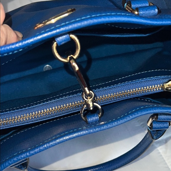 VINTAGE COACH MARGOT Blue Leather 2 Way Satchel - Picture 9 of 13